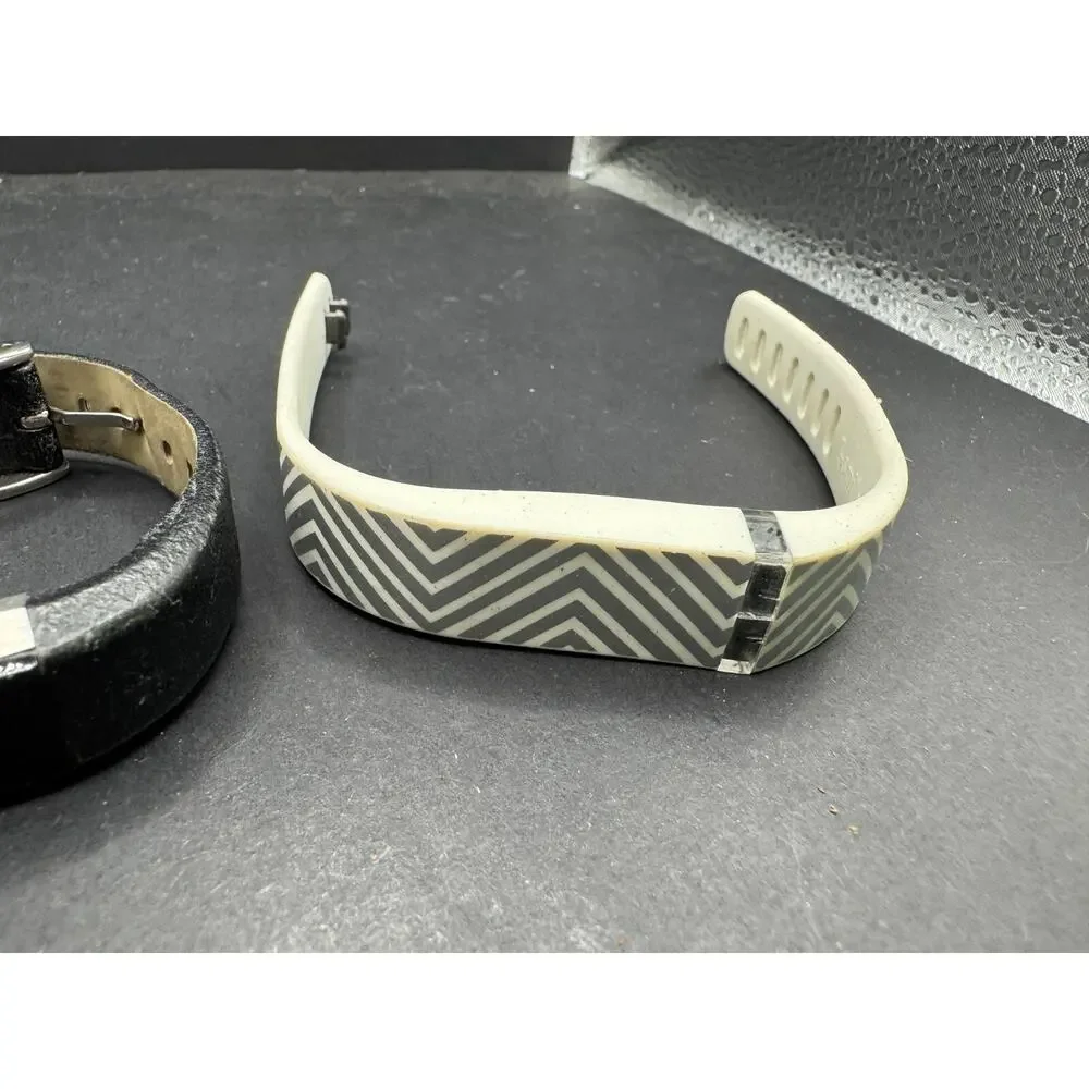 Lot of 2 Fitbit FB406 Black Strap & Fitbit Flex Fitness Activity Tracker FB401